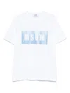 Msgm Macro Logo White Blue T-shirt