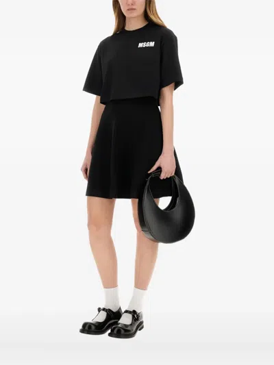 Msgm Logo-print T-shirt In Black