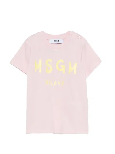 Msgm ロゴ Tシャツ In Pink