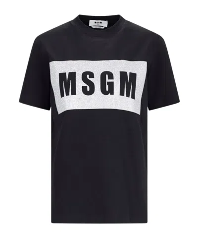 Msgm Logo-print T-shirt In Black