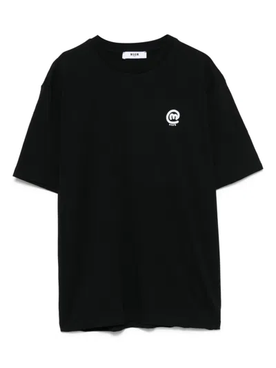 Msgm Kids' Logo-print T-shirt In Black