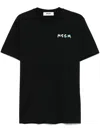 Msgm Logo Cotton Crew Neck T-shirt In Black