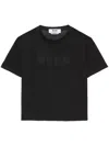 Msgm Gathered Cotton T-shirt In Black