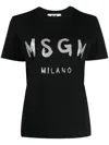Msgm Black Printed T-shirt In Black
