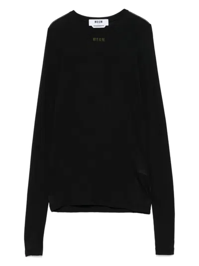 Msgm Logo-print T-shirt In Black