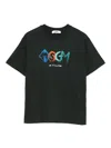 Msgm Kids' Black T-shirt For Boy With Logo