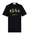 Msgm Logo Print T-shirt In Black