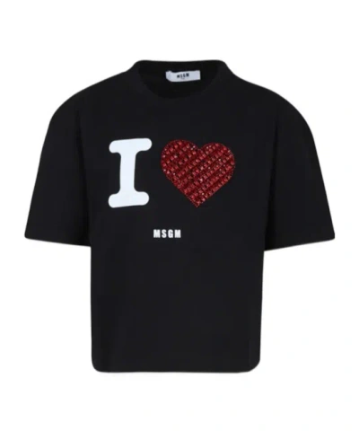 Msgm Logo-print T-shirt In Black