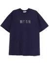 Msgm Logo-print Cotton T-shirt Clothing In Blue