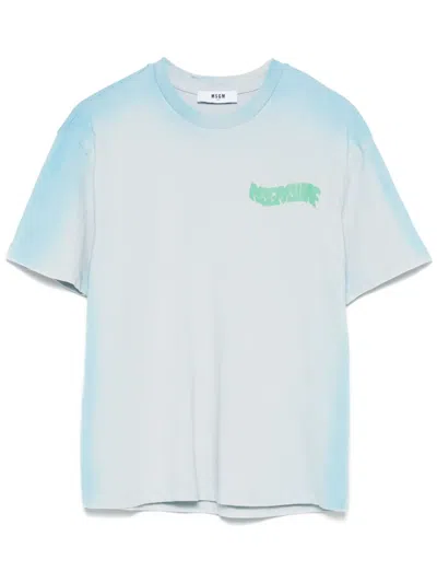 Msgm Kids' Logo-print T-shirt In Blue