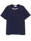 Msgm Logo-print T-shirt In Blue