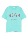 Msgm Logo-print T-shirt In Blue