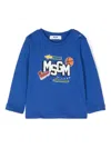Msgm Logo-print T-shirt In Blue