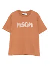 Msgm Logo-print T-shirt In Brown