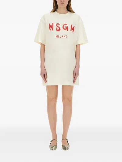 Msgm Logo-print T-shirt Dress