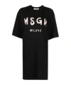 Msgm Logo-print Glitter T-shirt Dress In Black