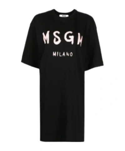 MSGM LOGO-PRINT T-SHIRT DRESS