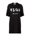 Msgm Logo-print Glitter T-shirt Dress In Black