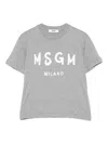 Msgm Logo-print T-shirt In Gray