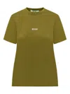 Msgm Logo-print T-shirt In Green