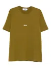Msgm Cotton T-shirt With Front Printed Logo In Green