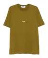Msgm Cotton T-shirt With Front Printed Logo In Green