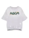 Msgm Logo-print T-shirt In Grey