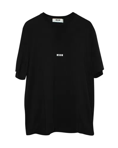 Msgm Logo-print T-shirt In Black Cotton