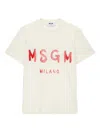 Msgm Logo-print T-shirt In Neutral