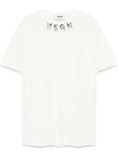 Msgm Logo-print T-shirt In White