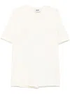 Msgm Over T-shirt In White Cotton With Logo In Neutrals
