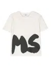 Msgm Logo-print T-shirt In Neutrals