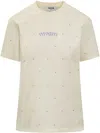Msgm T-shirt With Logo In Neutrals