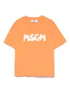 Msgm Logo-print T-shirt In Orange