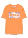 Msgm Logo-print T-shirt In Orange