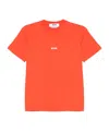 Msgm Red Cotton T-shirt With White Front Logo In Orange