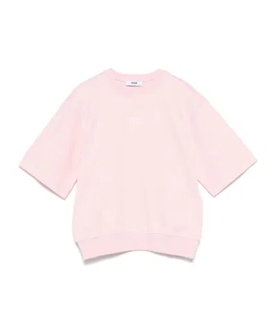 Msgm Logo-print T-shirt In Pink