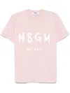 Msgm Logo Print Cotton T-shirt Clothing In Pink