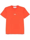 Msgm Red Cotton T-shirt With White Front Logo In Rot