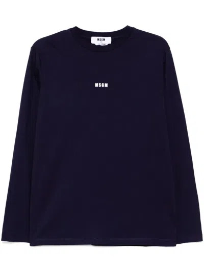 Msgm T-shirt Mit Logo-print In Violett