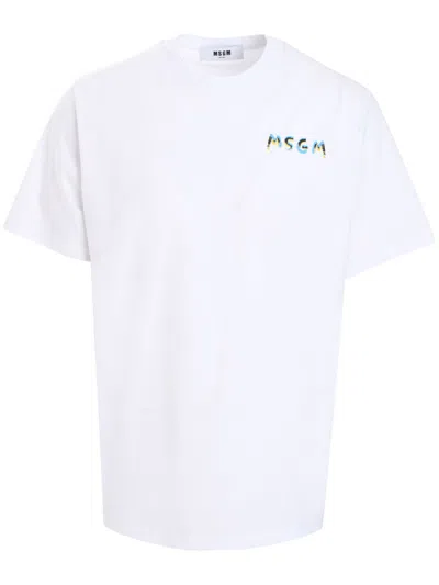 Msgm Logo-print T-shirt In White