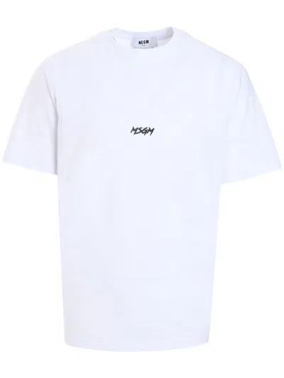 Msgm Logo-print T-shirt In White