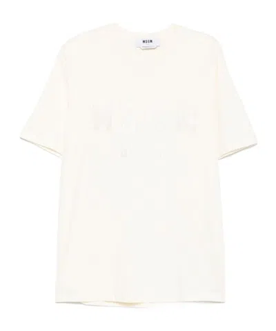 Msgm Logo-print T-shirt In White