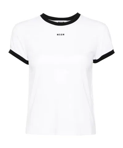 Msgm Logo-print T-shirt In White