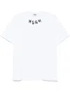 Msgm Logo-print Cotton T-shirt Clothing In White