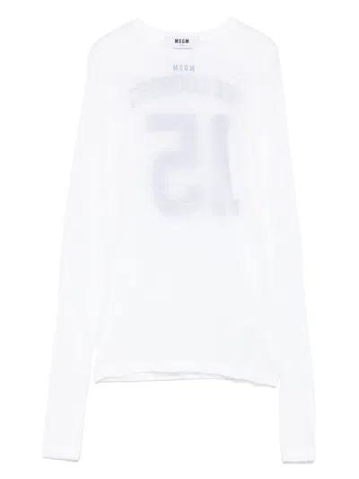 Msgm Logo-print T-shirt In White