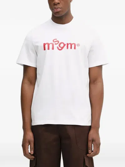 Msgm Logo-print T-shirt In White