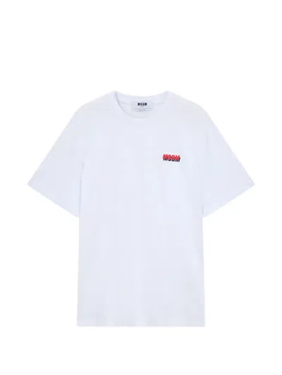Msgm Logo-print T-shirt In White