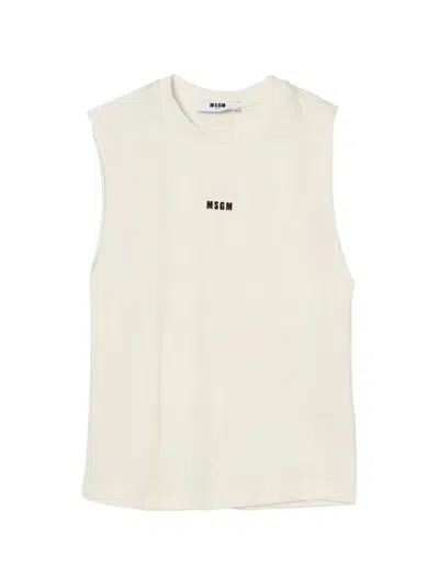 Msgm Logo-print T-shirt In White