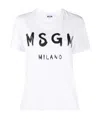 Msgm Round Neck Short Sleeves Straight Hem In White